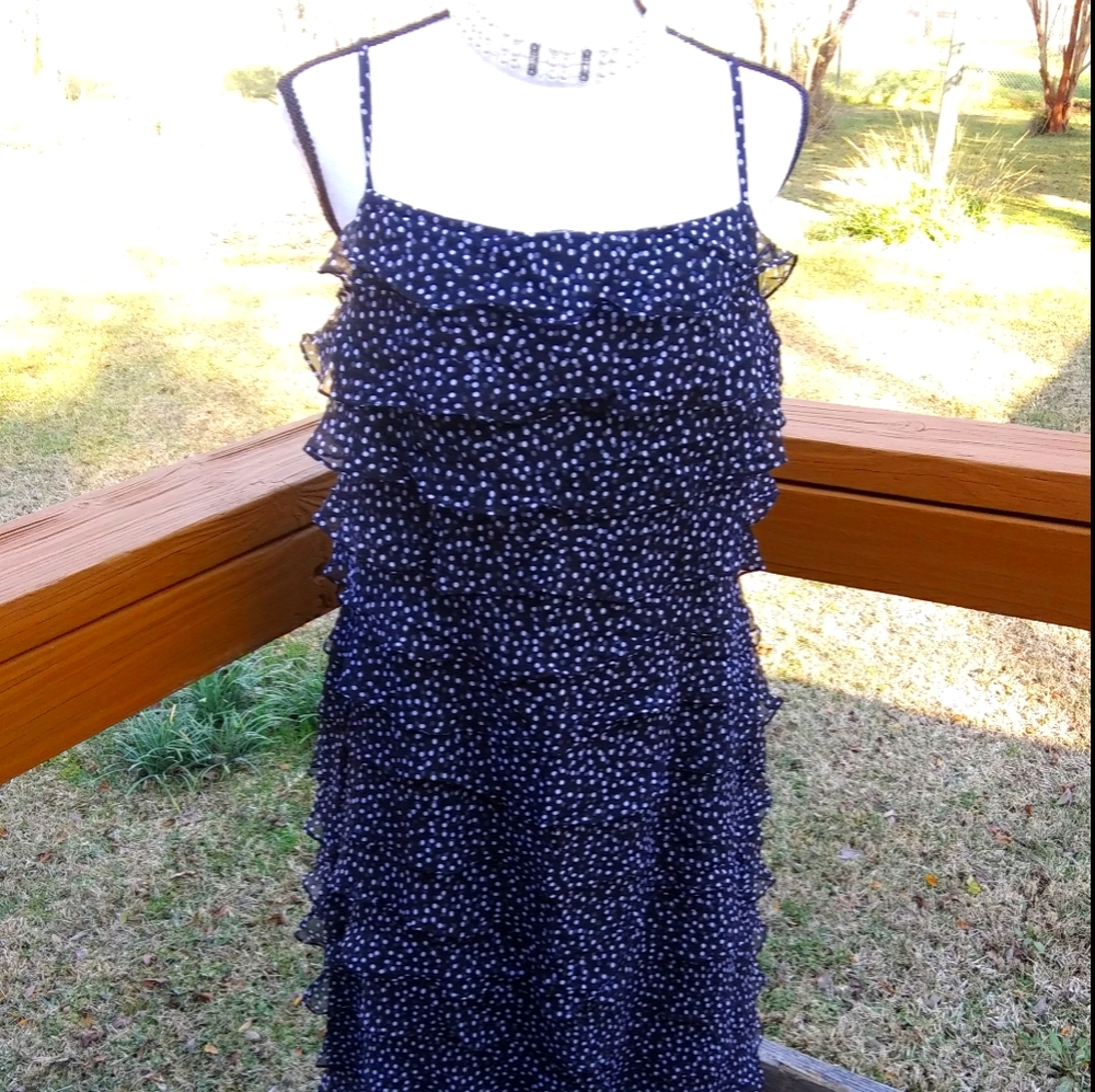 Talbots rufflle layered dress